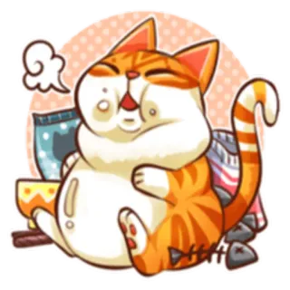 🍱 kat, dier, cartoon, sticker, schattig, oranje, huisdier telegram sticker