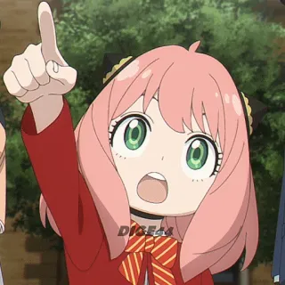 👇 Anya Anime, Spy Family, Anya Forger, Cartone animato, Carino, Personaggio telegram sticker