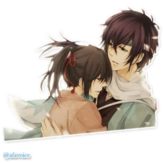 ☯ @afavoice Anime, Przytulanie, Para, Romans, Uczucie telegram sticker