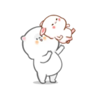 ⬆️ słodkie, zwierzęta, naklejka, niedźwiedź, królik, kreskówka whatsapp sticker