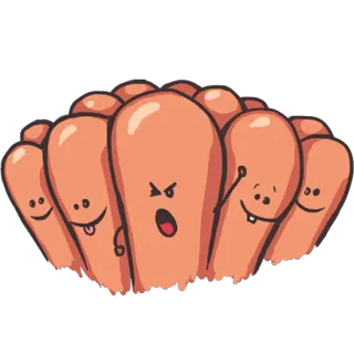 🌭 ไส้กรอก, การ์ตูน, อาหาร, ตลก, สีหน้า, ตัวละคร telegram sticker