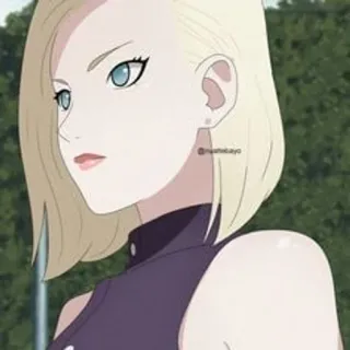 🌟 Ino Yamanaka Naruto anime, blonde, ninja, woman, character, fanart telegram sticker
