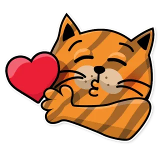 😘 cat, heart, love, affection, kiss, cute, animal telegram sticker