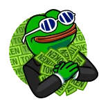 🤗 Pepe the Frog TOKEN Pepe, ếch, tiền, giàu, hoạt hình, meme whatsapp sticker