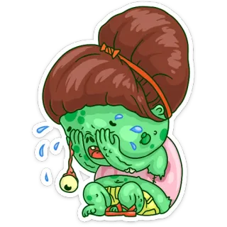 😭 pleurer, dessin animé, triste, tortue, larmoyant, contrarié, emoji whatsapp sticker