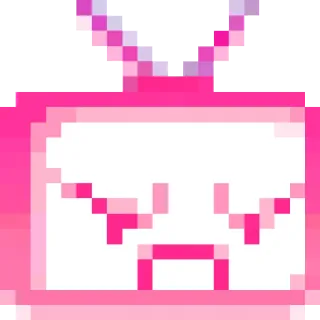 😒 tv, pink, pixel art, retro, cartoon telegram sticker