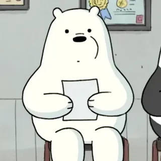 🍑 Ice Bear We Bare Bears Мультфильм, Белый медведь, Мы обычные медведи, Медведь, Животное, Персонаж whatsapp sticker