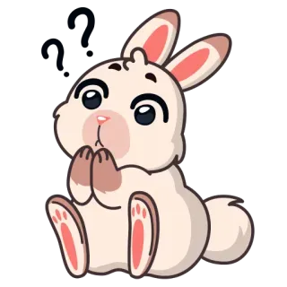 🤔 зайчик, милый, кролик, животное, наклейка, мультфильм telegram sticker
