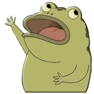 😮 grenouille, dessin animé, animal, drôle, mignon telegram sticker
