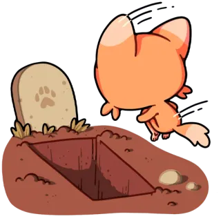 🪦 animal, renard, triste, mort, tombe, pierre tombale, animal de compagnie, empreinte de patte telegram sticker