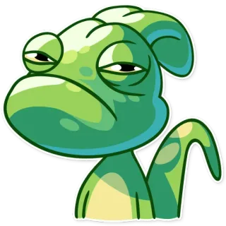 🤔 cartoon, animal, funny, sarcastic, lizard, green, reptile, expression telegram sticker
