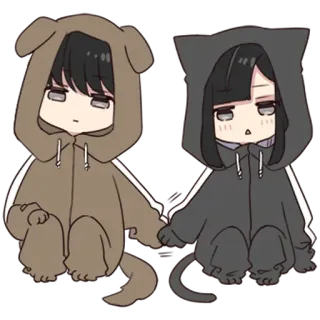 🏹 อนิเมะ, หมา, แมว, น่ารัก, จิบิ telegram sticker