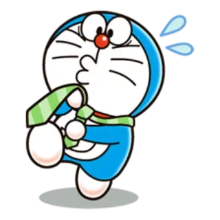 👔 Doraemon Anime, Cartoon, Katzenroboter, Winter, Kälte, Schal telegram sticker