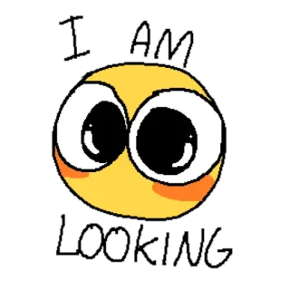 😊 I am looking Emoji, Olhos, Olhando, Bonito, Amarelo, Desenho animado telegram sticker