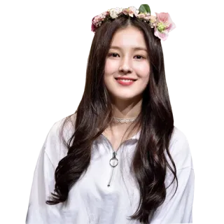 😁 Nancy Jewel McDonie nancy jewel mcdonie, kpop, idol, cantante, corona di fiori, donna, celebrità telegram sticker