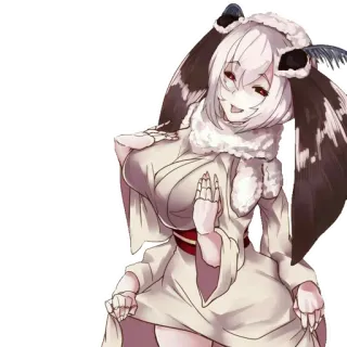 🖤 moth girl, monster girl, anime, female, anthro, furry, moth telegram sticker