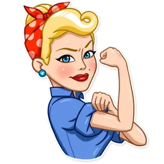 💪 женщина, феминизм, мы можем, расширение прав, винтаж, пин-ап whatsapp sticker