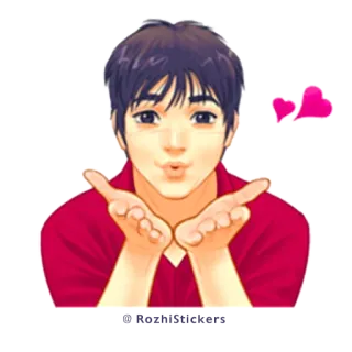 😘 Official Stickers pocałunek, serce, miłość, kpop, anime, słodkie, oficjalne naklejki telegram sticker