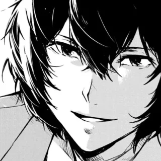 🌟 Dazai Osamu Bungou Stray Dogs Anime, Manga, Portret, Bungou Stray Dogs, Dazai Osamu, Postać telegram sticker
