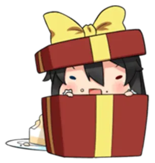 🛍 anime, gift, box, cute, cartoon, character, present telegram sticker