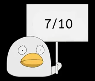 7⃣ 7/10 rating, bird, score, number telegram sticker