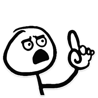 👆 คนไม้ขีด, ชี้, มีม, ตกใจ, ประหลาดใจ, มีมอินเทอร์เน็ต telegram sticker