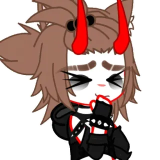 🚬 anime, demon, horns, cartoon, character telegram sticker