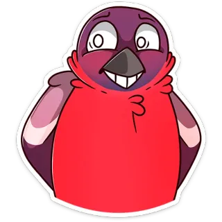 😁 oiseau, dessin animé, mignon, animal, autocollant telegram sticker