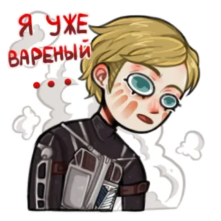 🤯 Я УЖЕ вареный cartoon, anime, character, russian text, funny, expression telegram sticker