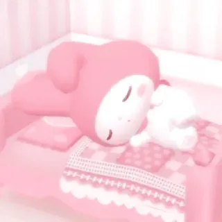 🦕 My Melody My Melody, Sanrio, kawaii, dormir, fofo, pelúcia whatsapp sticker