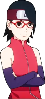 🙂 Sarada Uchiha Naruto Аниме, Манга, Сарада, Учиха, Ниндзя, Очки telegram sticker
