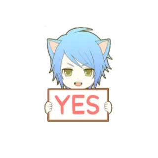 ⭕ YES Anime, Dibujos animados, Sí, Positivo, Aprobación whatsapp sticker