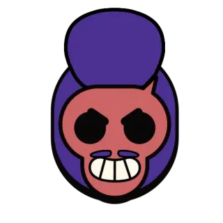 🏎 skull, face, purple hair, cartoon, mascot, icon telegram sticker