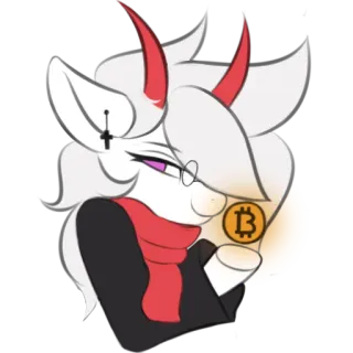 😏 pony, anime, demon, scarf, Bitcoin telegram sticker