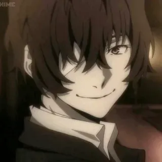 🖤 Dazai Osamu Bungou Stray Dogs anime, dazai osamu, bungou stray dogs, character, smiling, portrait telegram sticker