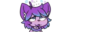 🌀 漫画, 紫, 擬人化, 動物, 可愛い telegram sticker