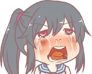 😭 crying, sad, anime, cartoon, emotional, tears, chibi telegram sticker
