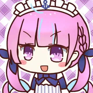 ⚓️ Anime, Niedlich, Pink, Maid, Chibi telegram sticker