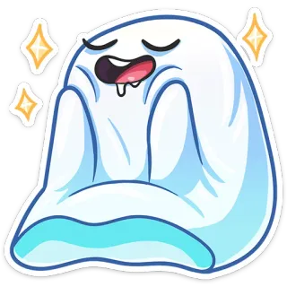 🤤 hantu, lucu, berkilau, kartun, stiker, ramah whatsapp sticker