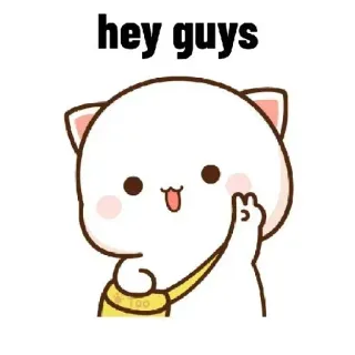 ✌️ hey guys 猫, かわいい, ステッカー, 挨拶 whatsapp sticker