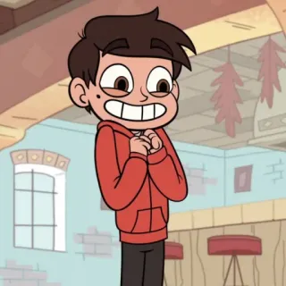 💫 Marco Diaz Star vs. the Forces of Evil Dibujos animados, Feliz, Emocionado, Sonriendo, Amigo, Personaje whatsapp sticker