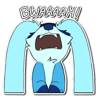 😭 BWAAAAH! Desenho animado, Chorando, Triste, Expressão, Emoção, Azul whatsapp sticker