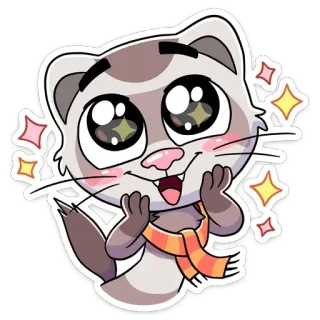 😊 fret, schattig, dier, cartoon, sticker, kawaii telegram sticker