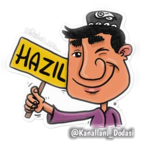 😜 HAZIL cartoon, winking, sign, man telegram sticker