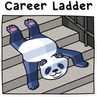 💼 Career Ladder Панда, Мультфильм, Лестница, Ступеньки, Карьера, Смешной, Животное telegram sticker