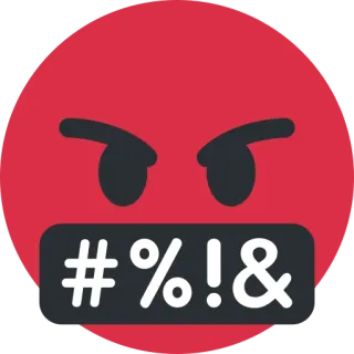 🤬 #%!& emoji, angry, censored, symbols, red, cussing telegram sticker
