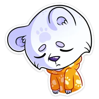 😢 słodki, zwierzę, kreskówka, niedźwiedź, zrelaksowany, śpiący telegram sticker