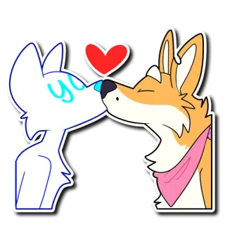 😘 yo pocałunek, zwierzęta, miłość, serce, kreskówka, słodkie, pies, ilustracja telegram sticker
