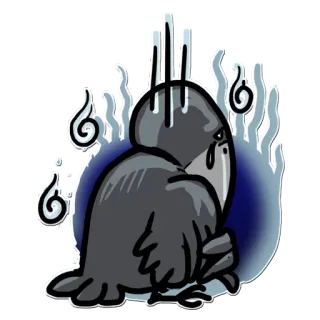 😢 traurig, weinen, Vogel, deprimiert, süß, Cartoon whatsapp sticker