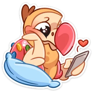 😍 Cartone animato, Assonnato, Amore, Carino, Stanco, Emoji whatsapp sticker